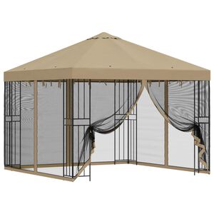 vidaXL Gazebo da giardino con pareti laterali 3 x 3 m Beige
