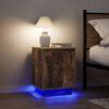 vidaXL Comodini con Luci a LED 2 pz Rovere Fumo 38x34x50 cm