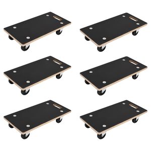 vidaXL Carrello di Trasporto 6 pcs Grigio Legno compensato