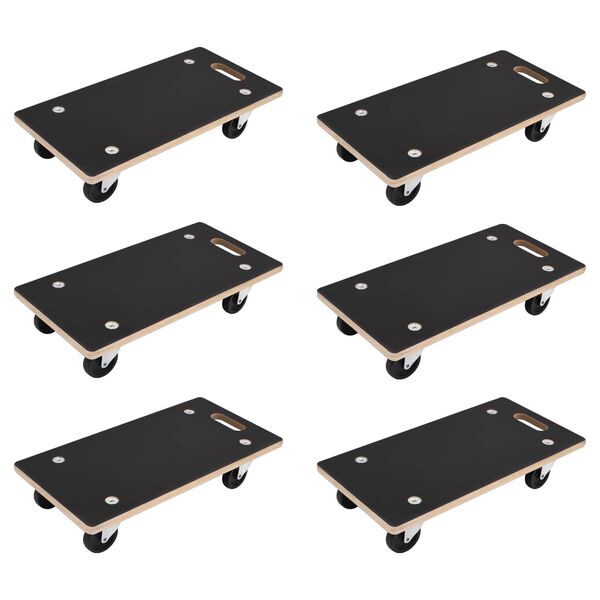 vidaXL Carrello di Trasporto 6 pcs Grigio Legno compensato
