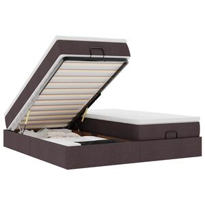 vidaXL Struttura Letto Pouf con Materassi 200x200 cm in Tessuto