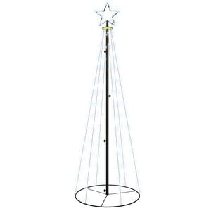 vidaXL Albero di Natale a Cono Bianco Caldo 108 LED 70x180 cm
