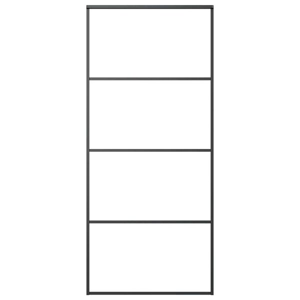 vidaXL Porta Scorrevole in Vetro ESG e Alluminio 90x205 cm Nera