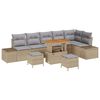 vidaXL Set Divano da Giardino 9 pz Beige polyrattan