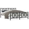 vidaXL Giroletto con Testiera e Pediera Metallo Nero 150x200 cm