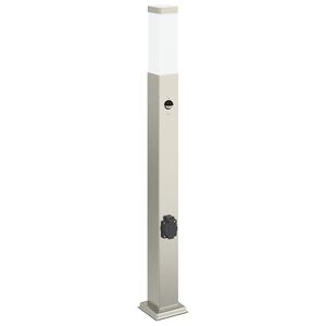 vidaXL Lampada a paletto con sensore e presa 80 cm Acciaio Inox IP44