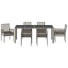 vidaXL Set da Pranzo per Giardino 7 pcs Grigio polyrattan