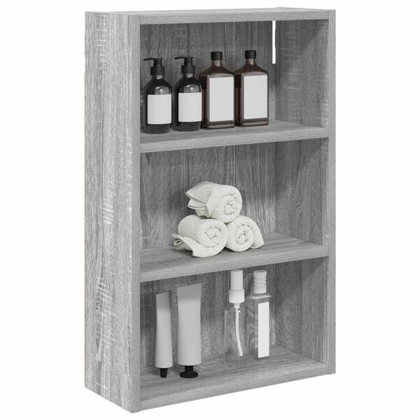 vidaXL Armadio da bagno a muro Sonoma grigia 40 x 16 x 62,5 cm