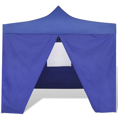 vidaXL Tenda Pieghevole Blu 3 x 3 m con 4 Pareti