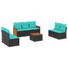 vidaXL Set Divani da Giardino 8 pz con Cuscini Nero in Polyrattan