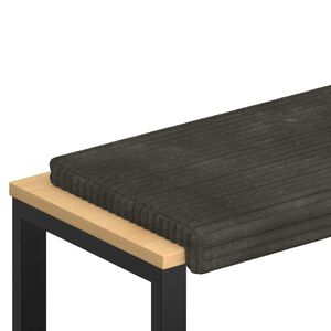 vidaXL Cuscino per panchina Corduroy Morbido Antracite