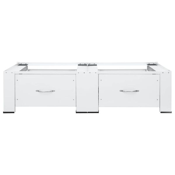 vidaXL Mobiletto porta lavatrice doppio con cassetti bianco