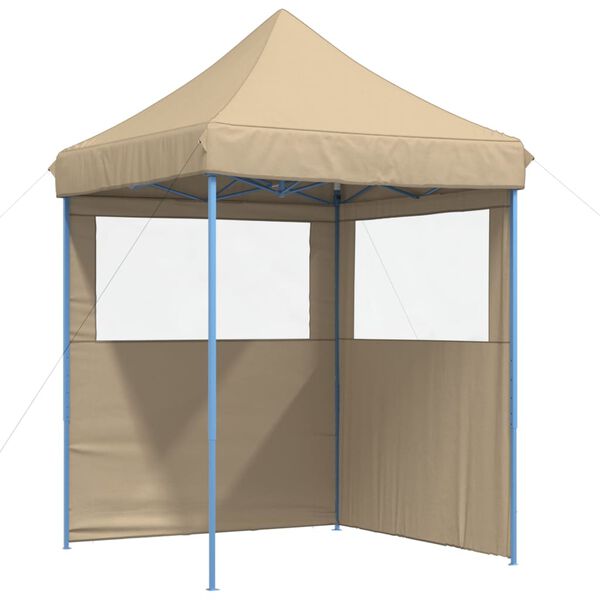 vidaXL Tendone per Feste Pieghevole Pop-Up con 2 Pareti Beige