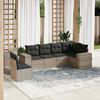 vidaXL Set Divano da Giardino 6pz con Cuscini Grigio Chiaro Polyrattan