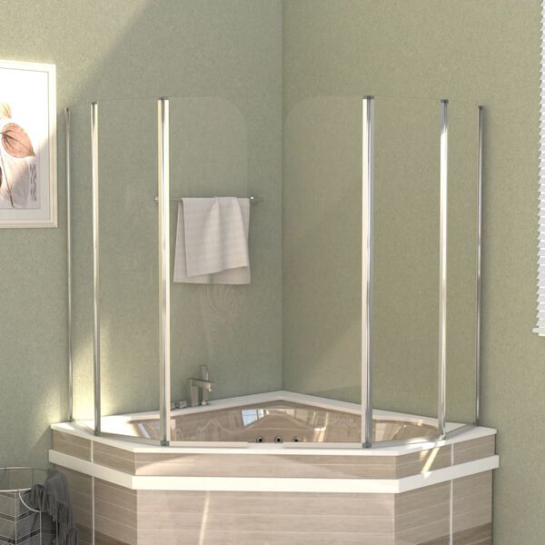 vidaXL Cabine da Bagno 2 pz 104x130 cm in Vetro Temperato Trasparente