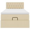 vidaXL Struttura Letto Pouf con Materasso Crema 80x200 cm in Tessuto