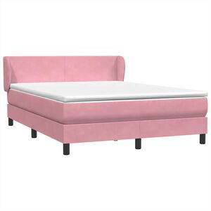 vidaXL Giroletto a Molle con Materasso Rosa 140x210 cm in Velluto