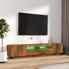 vidaXL Set Mobili TV 2pz con Luci LED Rovere Fumo in Legno Multistrato