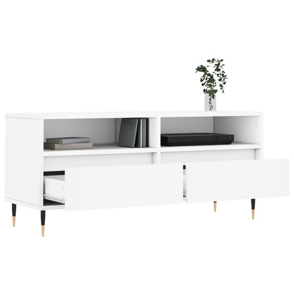 vidaXL Mobile Porta TV Bianco 100x34,5x44,5 cm in Legno Multistrato