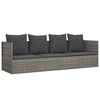 vidaXL Lettino Prendisole da Esterno con Cuscini Grigio in Polyrattan