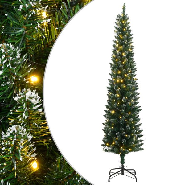 vidaXL Albero di Natale Artificiale Sottile con 300 LED 180 cm