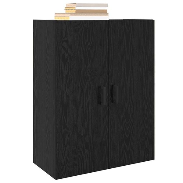 vidaXL Armadietto a muro Rovere Nero 69,5 x 34 x 90 cm