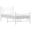 vidaXL Giroletto con Testiera e Pediera Metallo Bianco 100x190 cm