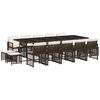 vidaXL Set da Pranzo da Giardino 15 pz con Cuscini Marrone Polyrattan