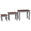 vidaXL Set Tavolini a Incastro 3 pz in Legno Massello di Mogano
