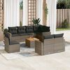 vidaXL Set Divano da Giardino 9 pz con Cuscini Grigio in Polyrattan