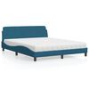 vidaXL Letto con Materasso Dover Blu 160x200 cm in Velluto