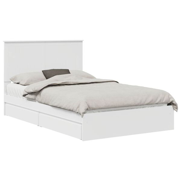 vidaXL Letto con Contenitore Bianco 120 x 200 cm Legno multistrato