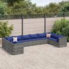 vidaXL Set Divani da Giardino 10 pz con Cuscini in Polyrattan Grigio