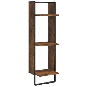 vidaXL Scaffale a Parete 3 Ripiani Rovere Fumo 30x25x100cm Multistrato