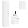 vidaXL Set di Armadi da Bagno 3 pz Bianco Lucido 33 x 34,5 x 160 cm