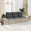 vidaXL Set Divano da Giardino 3 pcs Grigio chiaro polyrattan