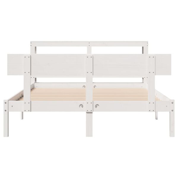 vidaXL Letto senza Materasso Bianco 160x200 cm Legno Massello di Pino
