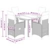 vidaXL Set Bistr&ograve; da Giardino 5 pz con Cuscini in Polyrattan Grigio