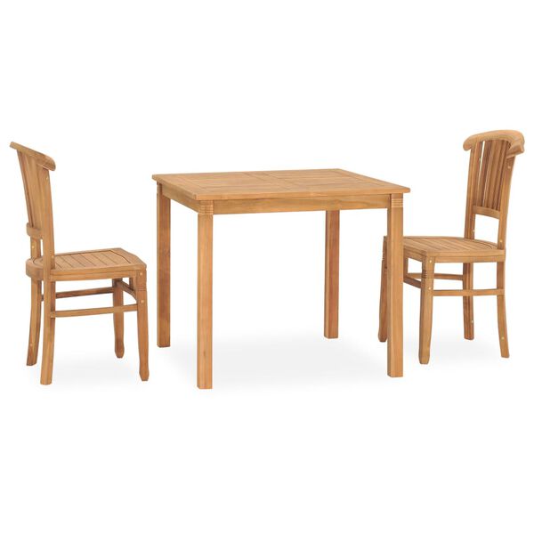 vidaXL Set da Pranzo da Giardino 3 pz in Legno Massello di Teak