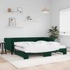 vidaXL Divano Letto Estraibile Materassi Verde Scuro 100x200 Velluto