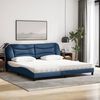 vidaXL Letto con Materasso Hvar Blu 200x200 cm in Tessuto