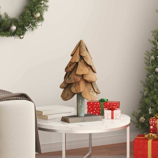 vidaXL Albero di Natale Marrone 60 cm Legno massello di teak