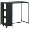 vidaXL Tavolo da Bar con Ripiani Nero 120x60x110 cm in Polyrattan