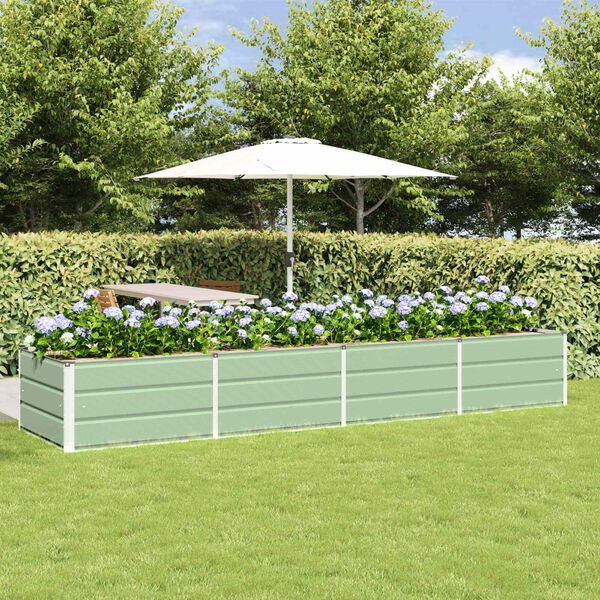 vidaXL Fioriera Verde 320 x 80 x 45 cm Acciaio