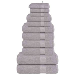 vidaXL Set di asciugamani 12 pezzi FROGN Grigio 360 g/m&sup2;