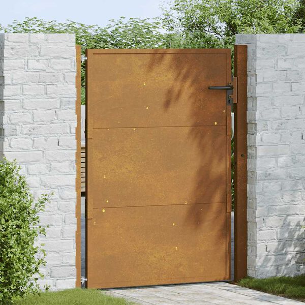 vidaXL Cancello da giardino 100x150 cm in acciaio Corten