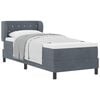 vidaXL Letto a molle con testiera Grigio scuro 80 x 200 cm Velluto