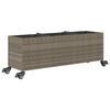 vidaXL Fioriere da Giardino Ruote 2pz Grigie 107x32x38 cm Polyrattan