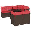 vidaXL Set Divani da Giardino 8 pz con Cuscini Marrone in Polyrattan