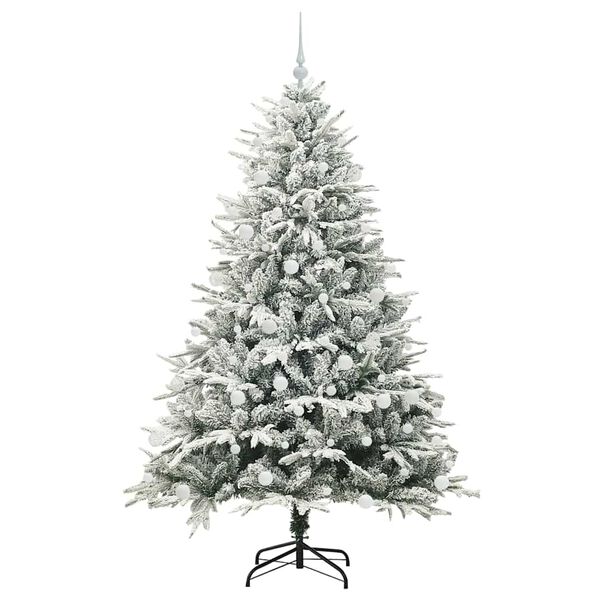 vidaXL Albero di Natale Artificiale Pre-illuminato con Set di Palline